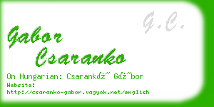 gabor csaranko business card